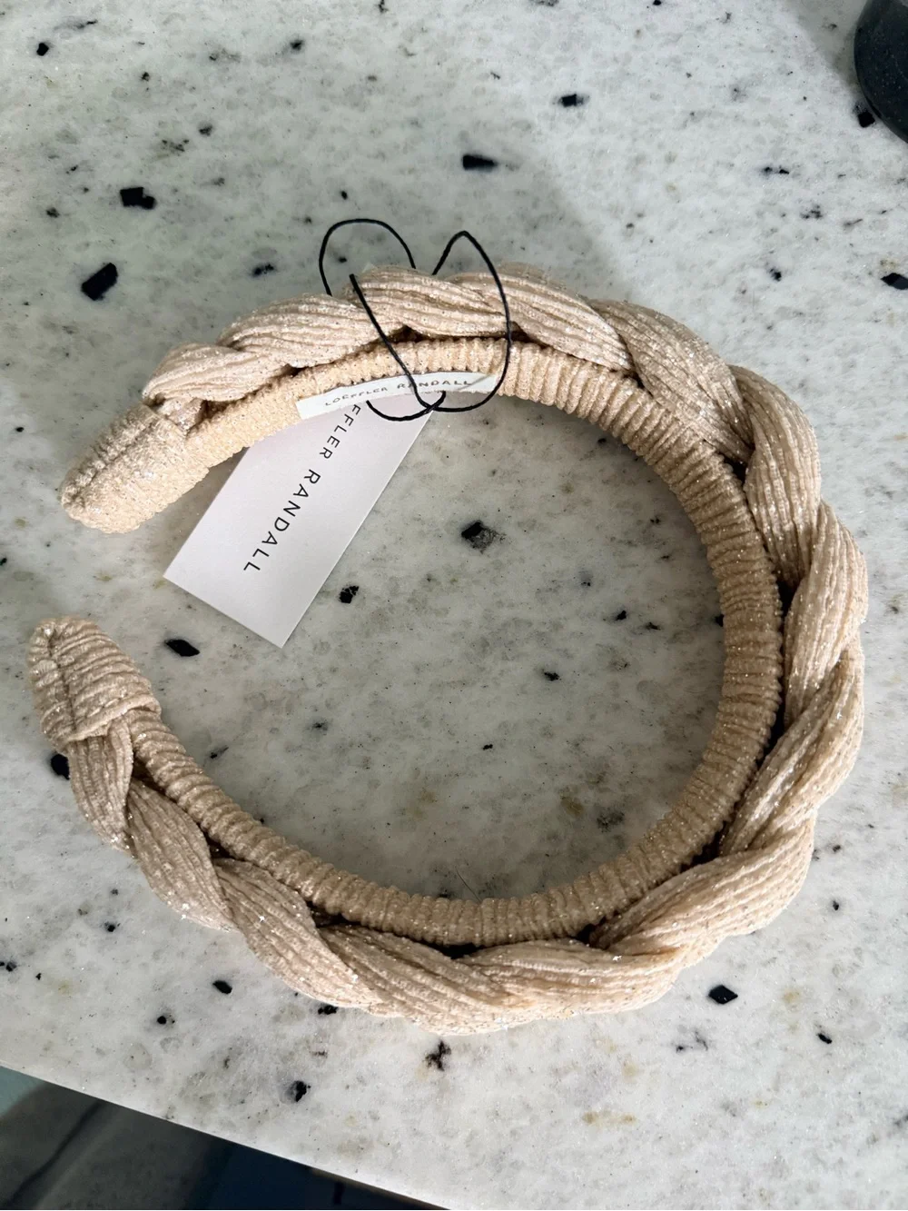 Loeffler Randall Lilac Braided Headband in Cream